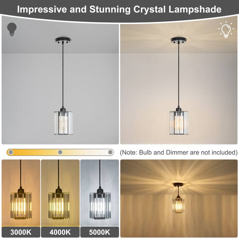 Starsky 1-Light Modern Minimalist Single Glass Pendant Light - Black