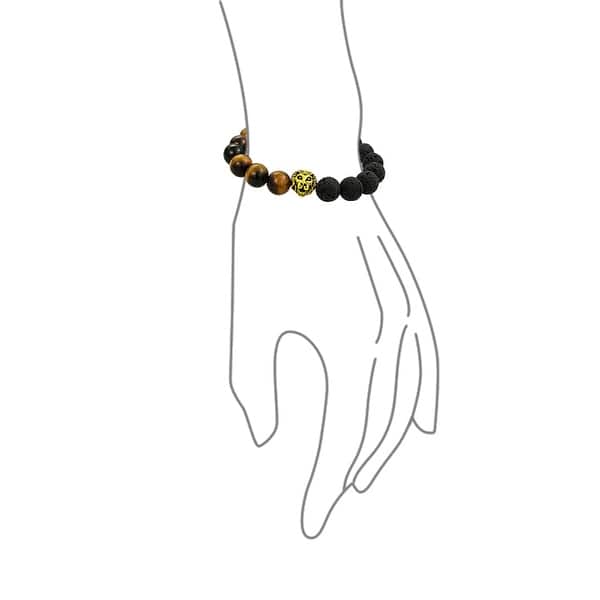 EvaDane Natural Golden Obsidian Gemstone Rope Bead Alphabet Letter O Charm Stretch Bracelet EvaDane Natural Golden Obsidian Gemstone Rope Bead Alphabet Letter O Charm Stretch Bracelet