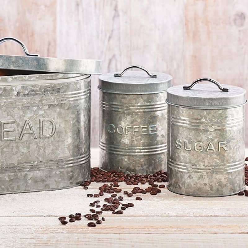 Amici Home Rustic Kitchen Collection Galvanized Storage Canister