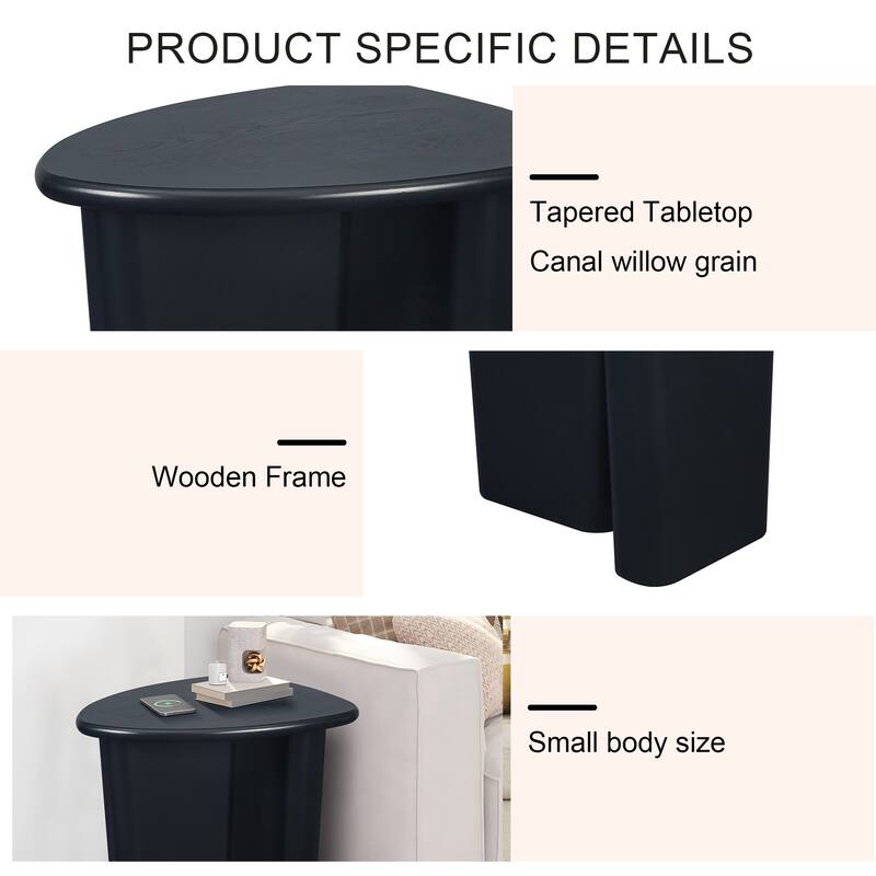 Tapered Tabletop Side Table For Living Room,Kitchen,Entyway