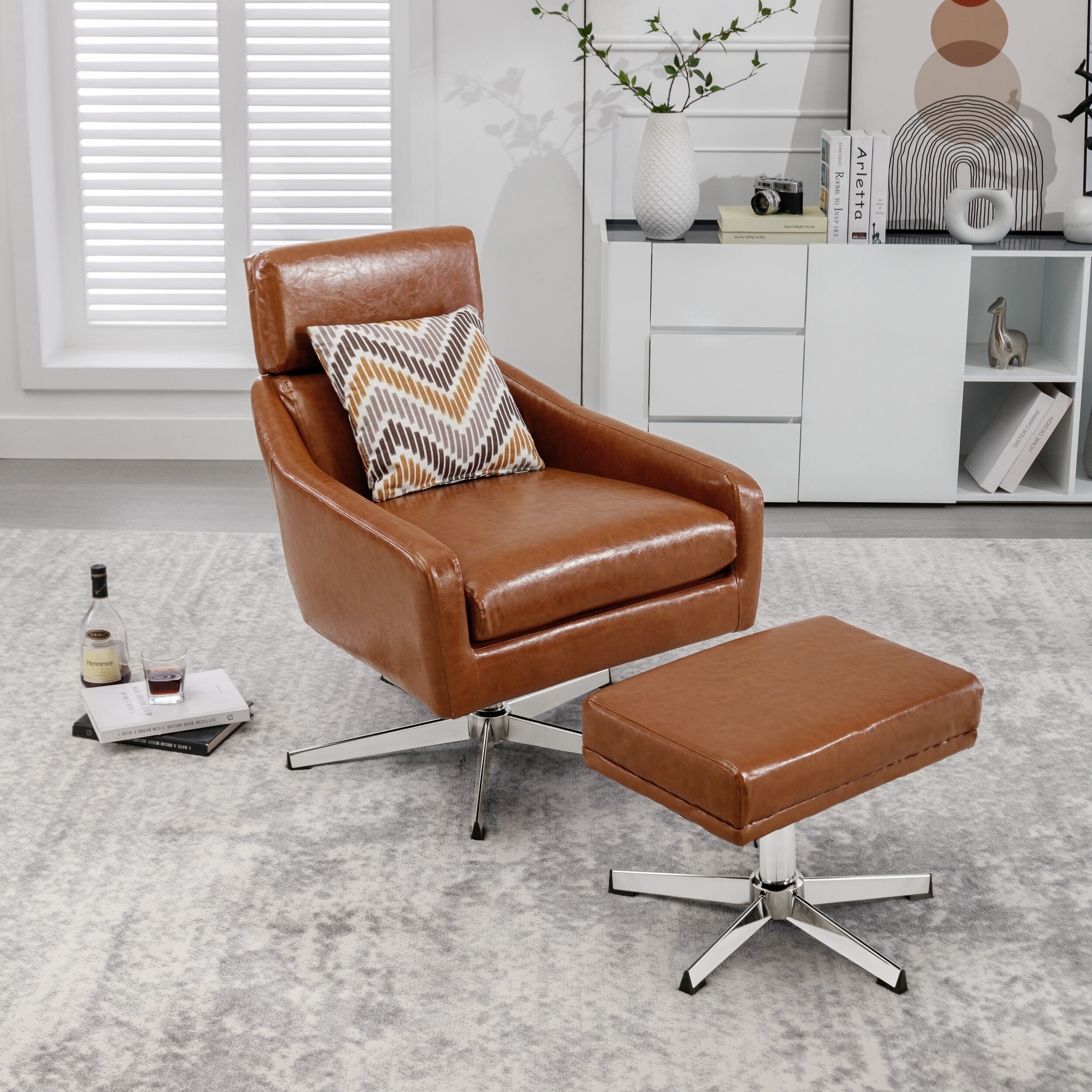 Swivel chair and ottoman set outlet