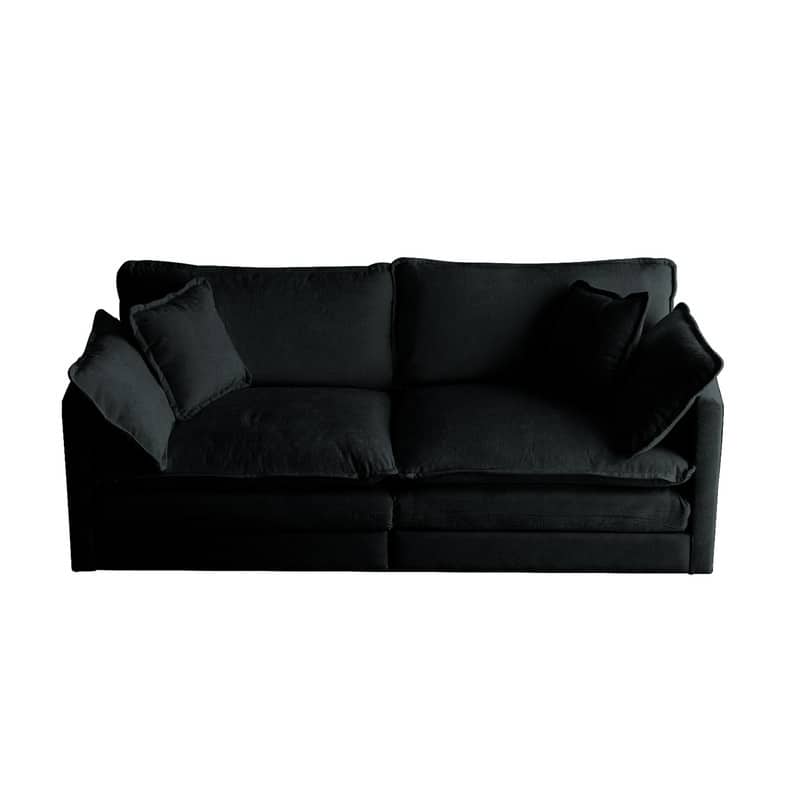 Modern Living Room Set, Upholstered Chenille Sofa with Pillows for Living Room, Chenille