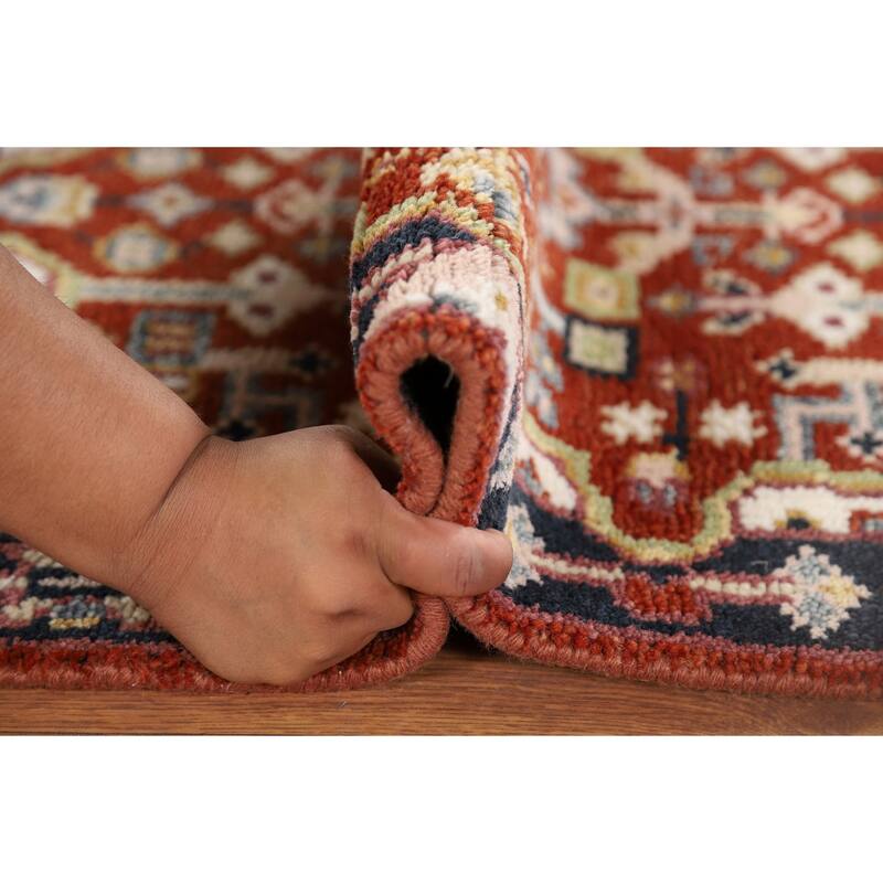 Geometric Kazak Accent Rug Hand-Knotted Wool Carpet - 2'0" x 3'0"