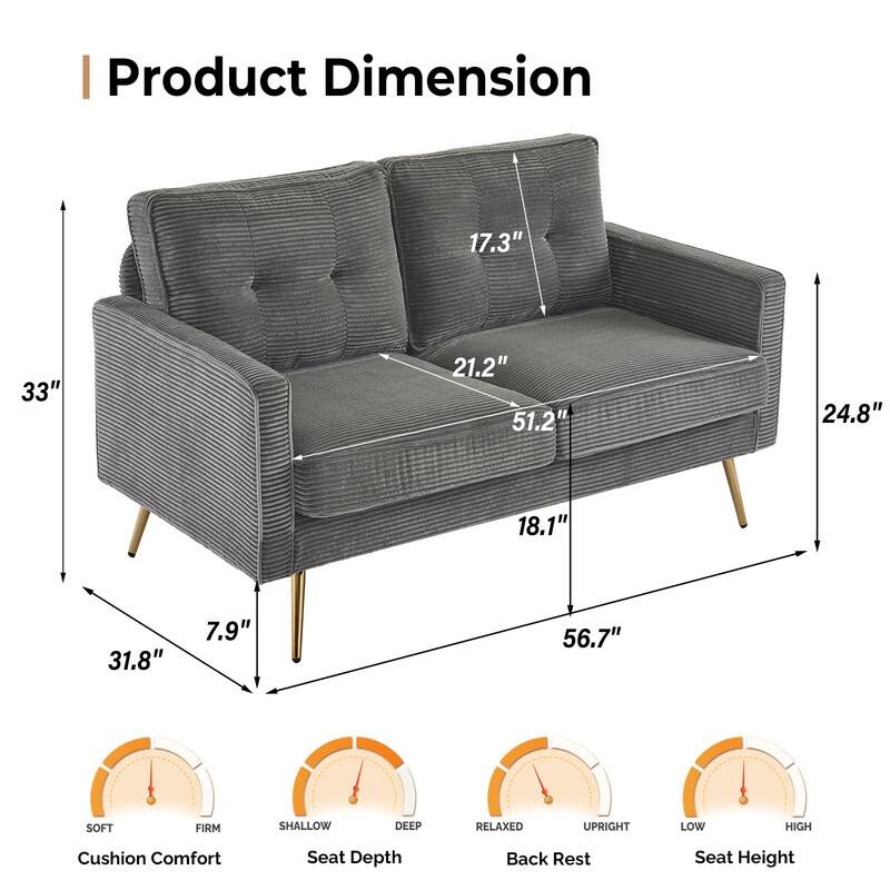 VINGLI 56" Modern Loveseat