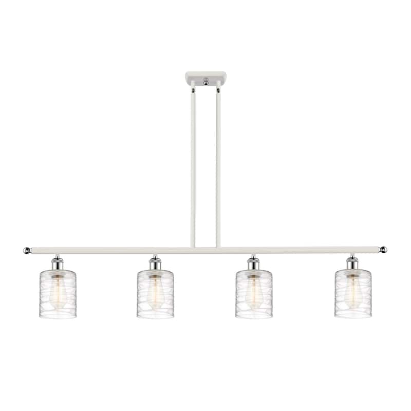 Innovations Lighting 516-4I-10-48 Cobbleskill Linear Cobbleskill 4 - White and Polished Chrome / Deco Swirl