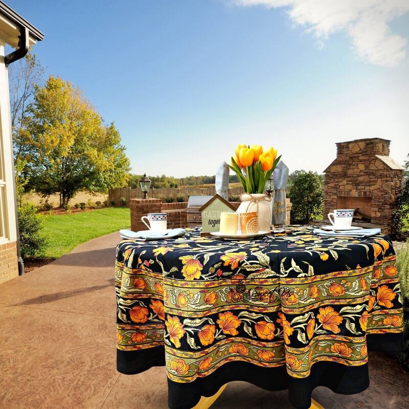 Cotton Sweet French Country Floral Tablecloth Round, Runner