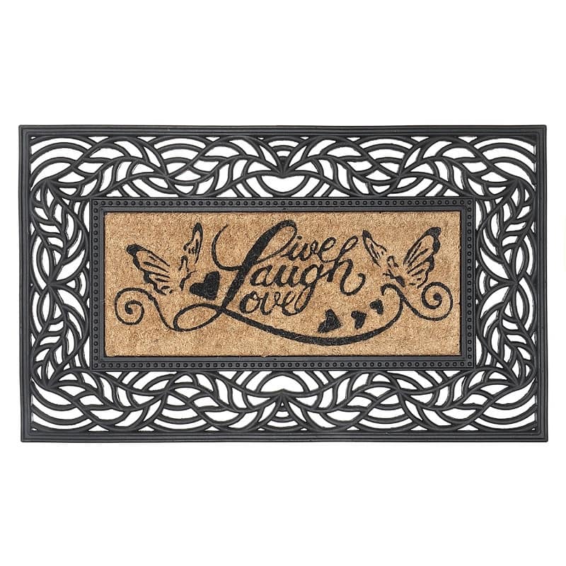 Rubber & Coir Mat (Live Laugh Love) - 2' x 6' Runner