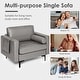 preview thumbnail 18 of 18, Costway Modern Accent Armchair Single Sofa with Bolster & Side Storage