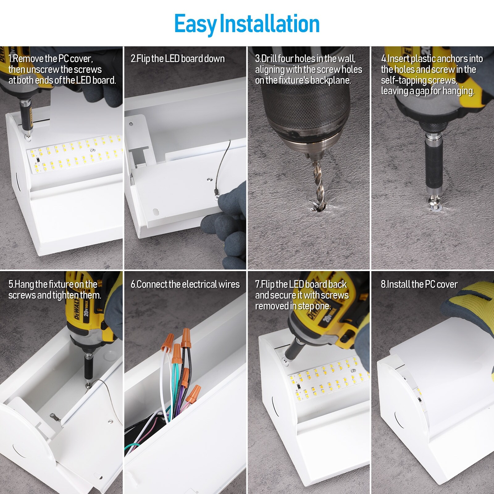 4FT Commercial 3CCT LED Stairwell Strip Light, 30W/40W/50W Adjustable,  120V-277V, Dimmable - 4pack - Bed Bath \u0026 Beyond - 42749387, image size:1600x1600