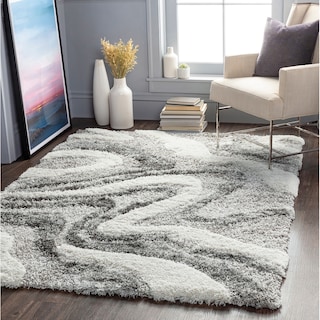 Livabliss Corinne Modern Swirl Plush Shag Area Rug
