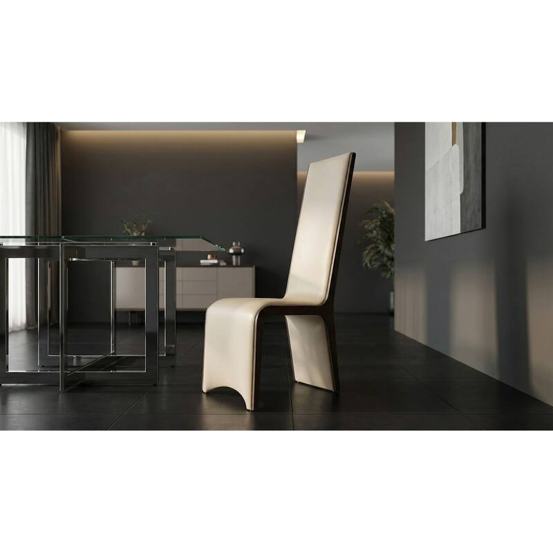 Modrest Pacer Modern Beige & Grey Ash Dining Chair (Set of 2)