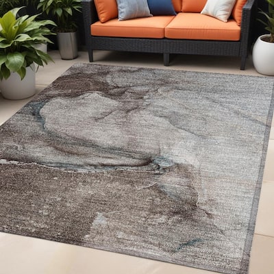 Pane Artistic Abstract Weather Resistant Versatile Elegance Outdoor Rug