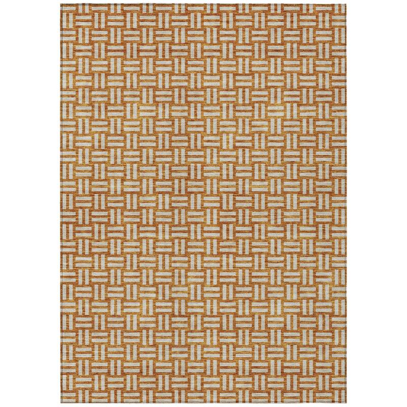 HomeRoots Geometric Transitional Rectangle Outdoor Rug