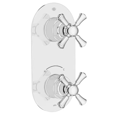 DXV Oak Hill 2-Handle Thermostatic Slim Valve with Cross Handles