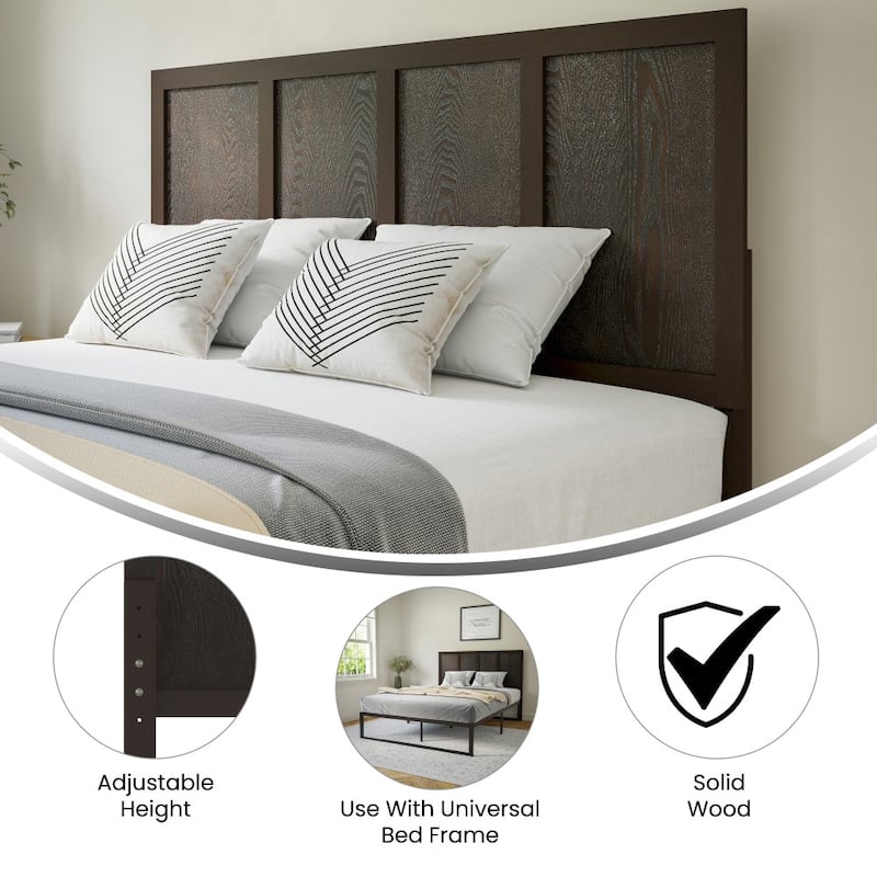 Solid Wood Paneled Headboard Only