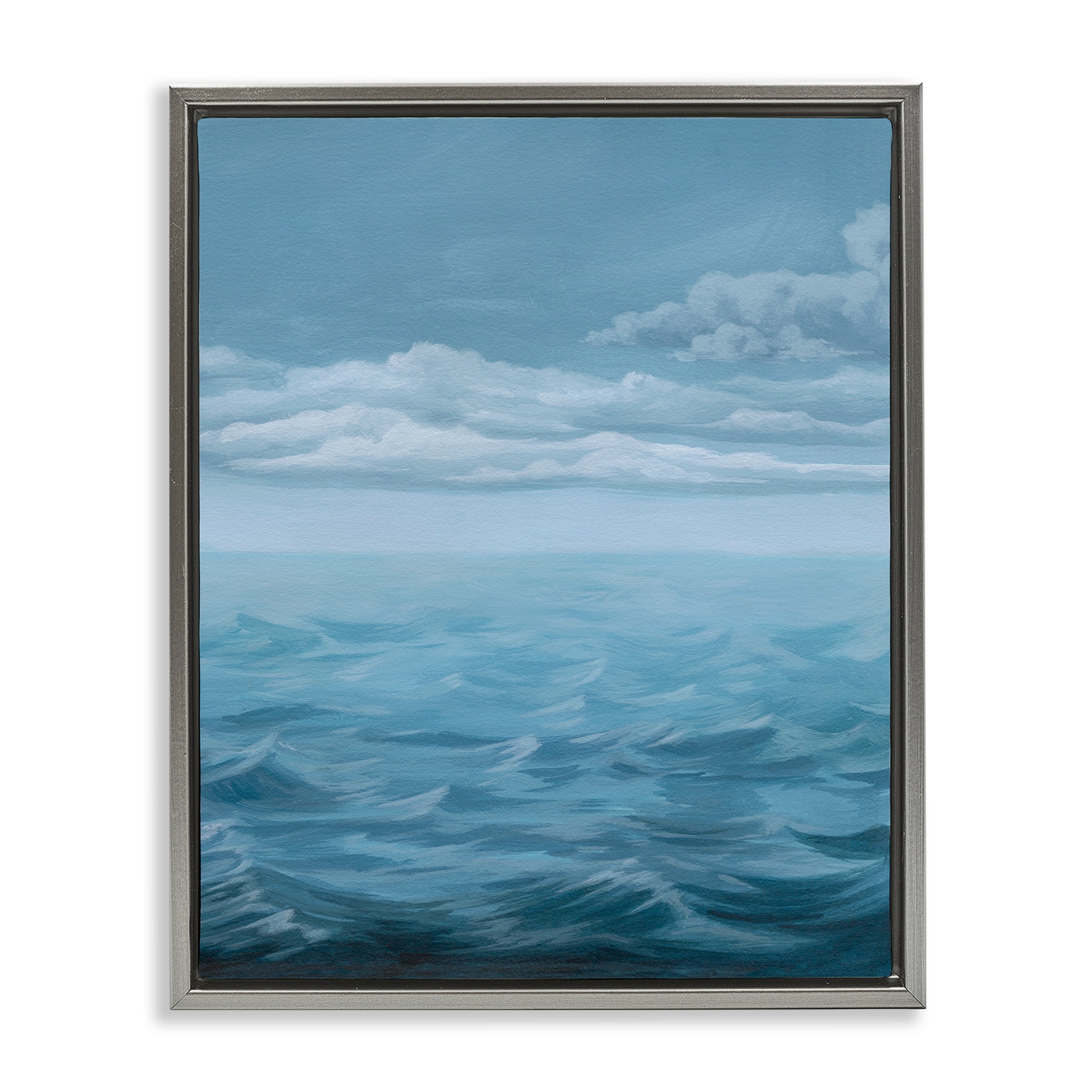 Stupell Clouds over Sea Waves Framed Floater Canvas Wall Art Design By Grace Popp