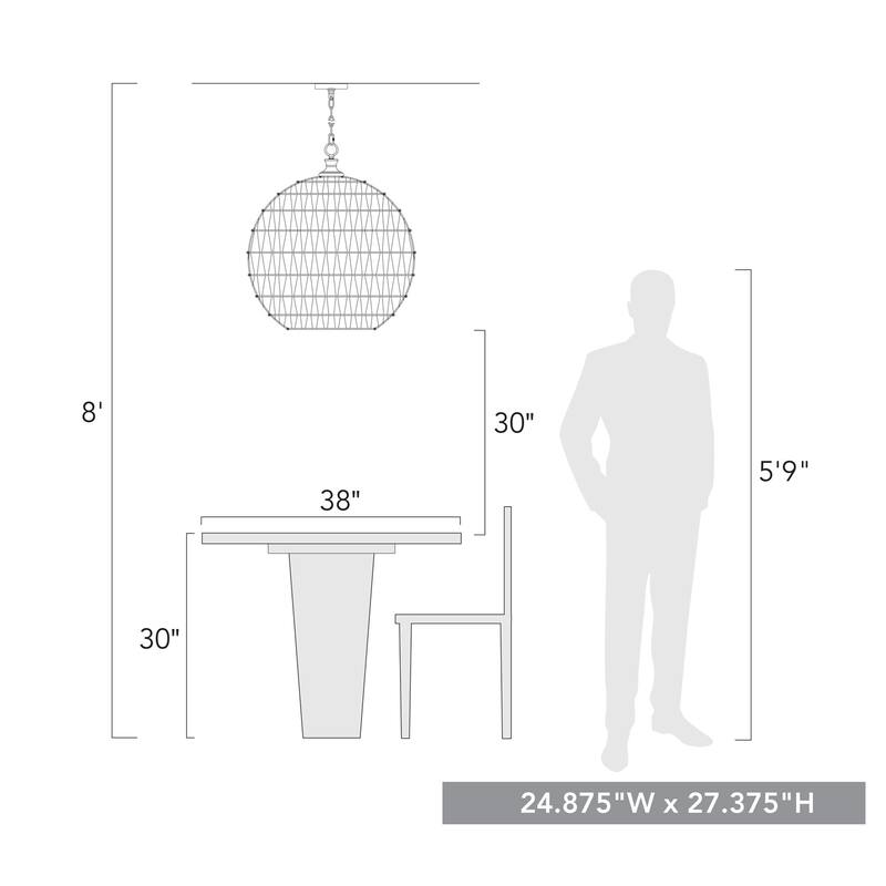 Florence 25" Wide 5-Light Pendant with Rope Shade