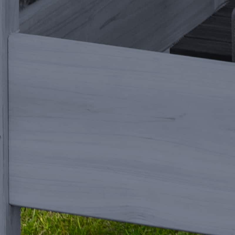 Outsunny 34" x 34" x 28" 2-Tier Raised Garden Bed Wooden Outdoor Planter Box for Backyard