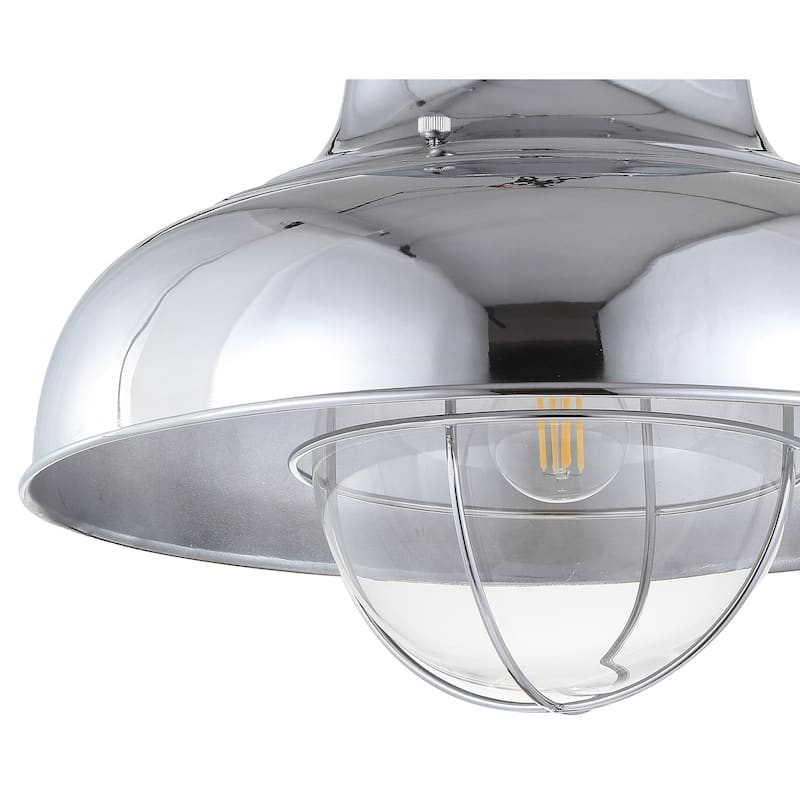 Jobs 13" Metal LED Semi-Flush Mount, Chrome by JONATHAN Y