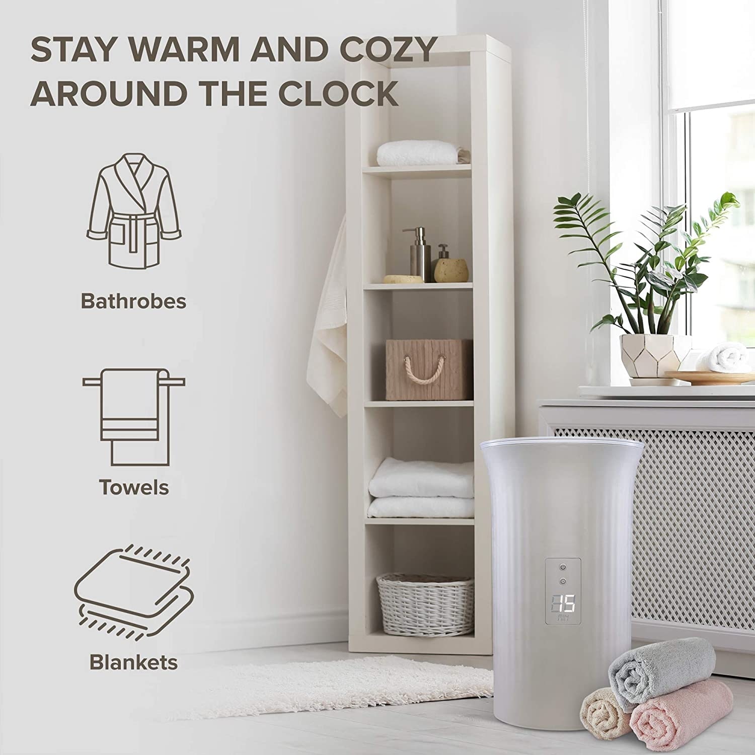Details about   Electric Bath Towel Bathroom Warmer Heating Shelf Rack Household Thermostatic 