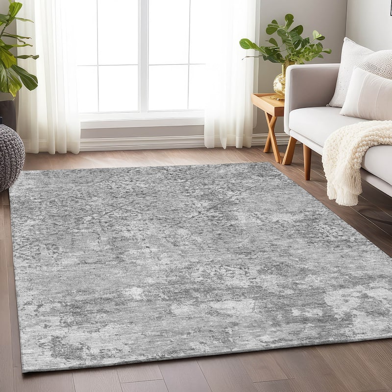Premium Washable Super Soft Vintage Trellis Mayfield Rug - Gray - 8' x 10' - Rectangle