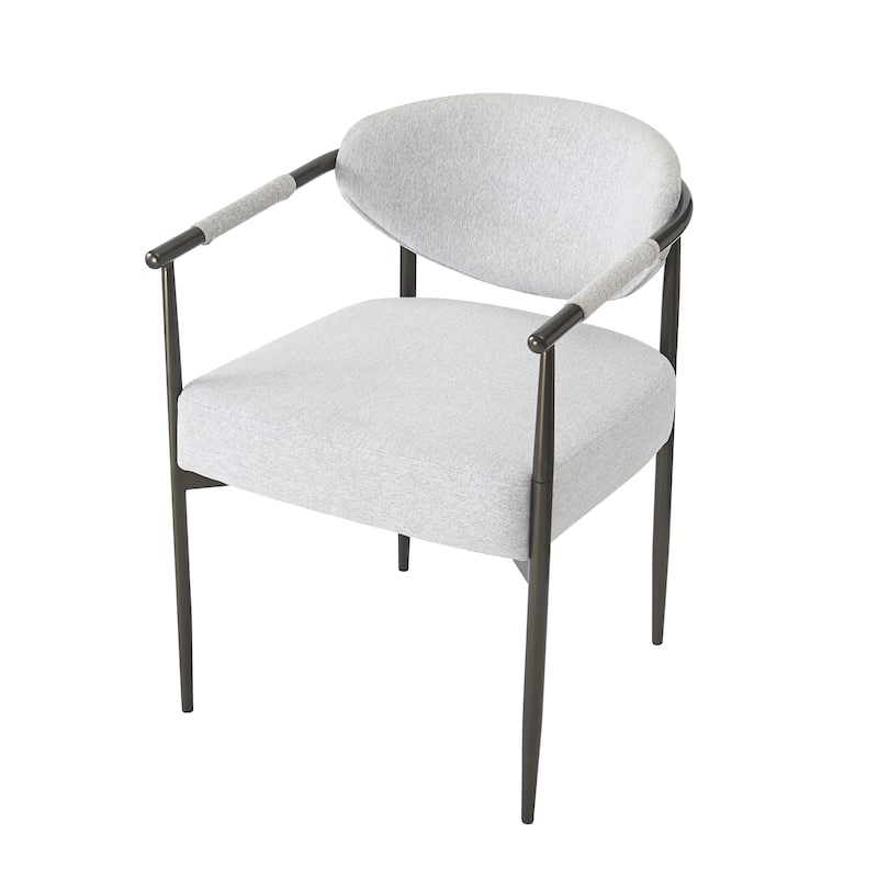Christopher Knight Home - Thatch Iron-Frame Dining Armchairs with Upholstered Cushion (Set of 2)