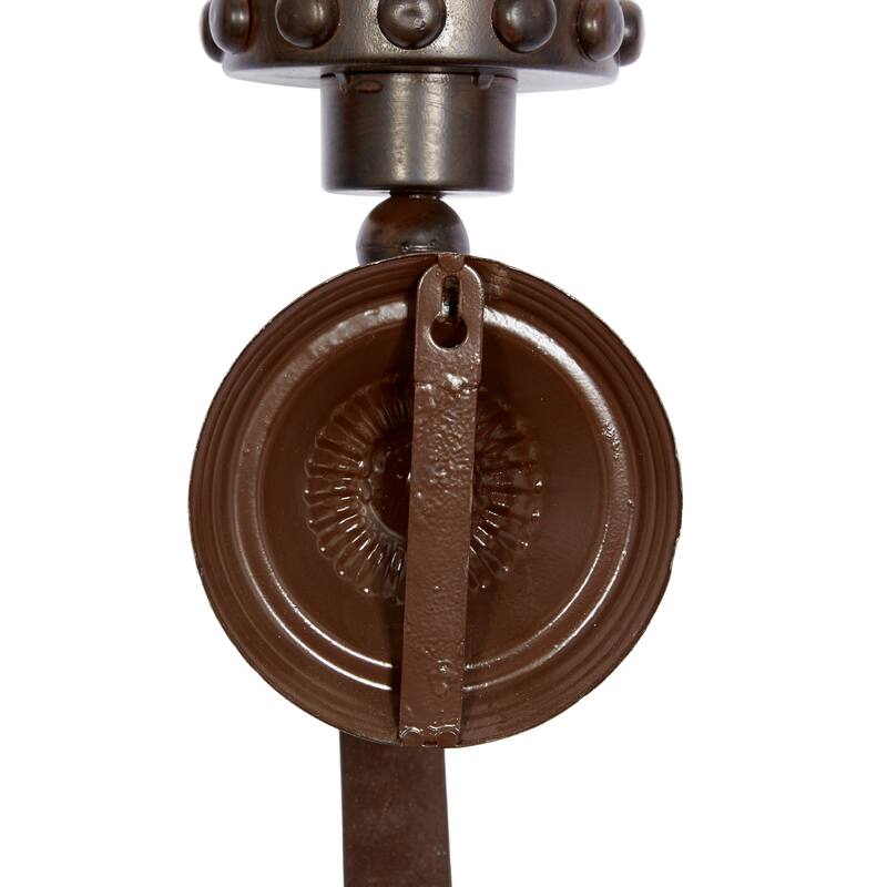 Metal Scroll Studded Pillar Wall Sconce - Brown - Roche River Decor - 5"W x 6"L x 20"H