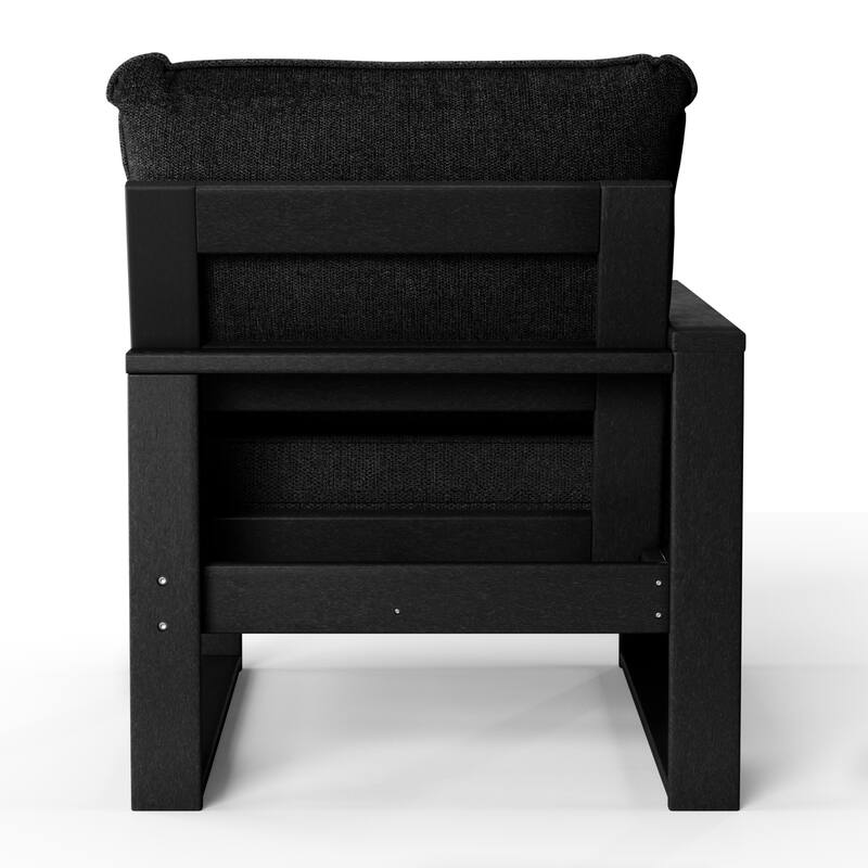 Endless Patio Deep Seating Left Arm Chair with Black Frame