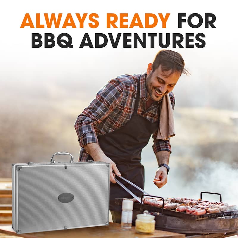 Cheer Collection 30 Piece BBQ Set with Aluminum Case