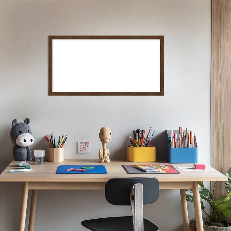 Amanti Art Carlisle Blonde Narrow Framed Dry Erase Magnetic Board