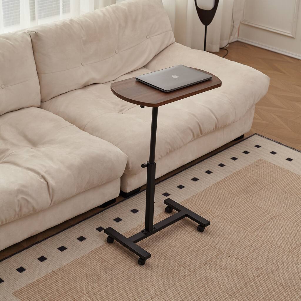 Height Adjustable Sofa Side C Shape Table,Laptop Holder End Stand Desk for Entryway Living Room