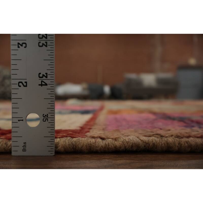 Hand Knotted Oriental 100% Wool Carpet Modern All-Over Multi-Colored Moroccan Area Rug - 17' 5'' X 12' 4''