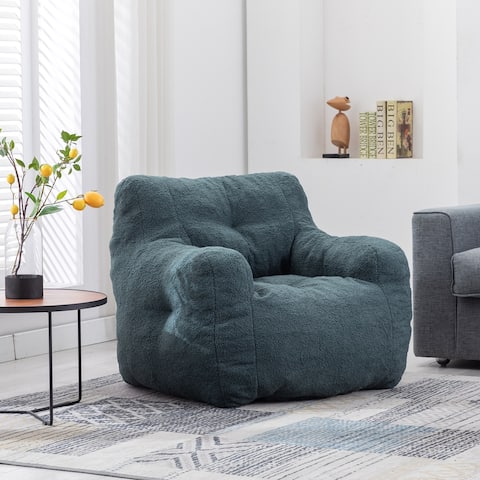Teddy Fabric Lazy Sofa Memory Sponge Accent Chair Barrel Chair
