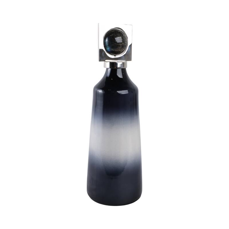 Glass Metal Decorative Vase with Contemporary Single Modern Accents
