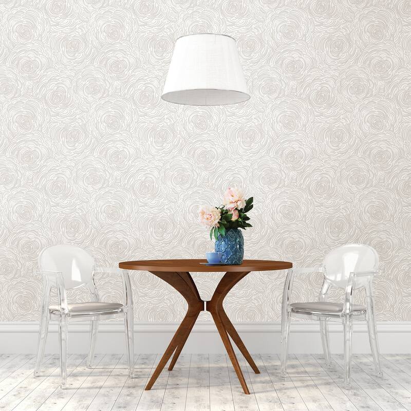 A-Street Prints Celestial Taupe Floral Wallpaper
