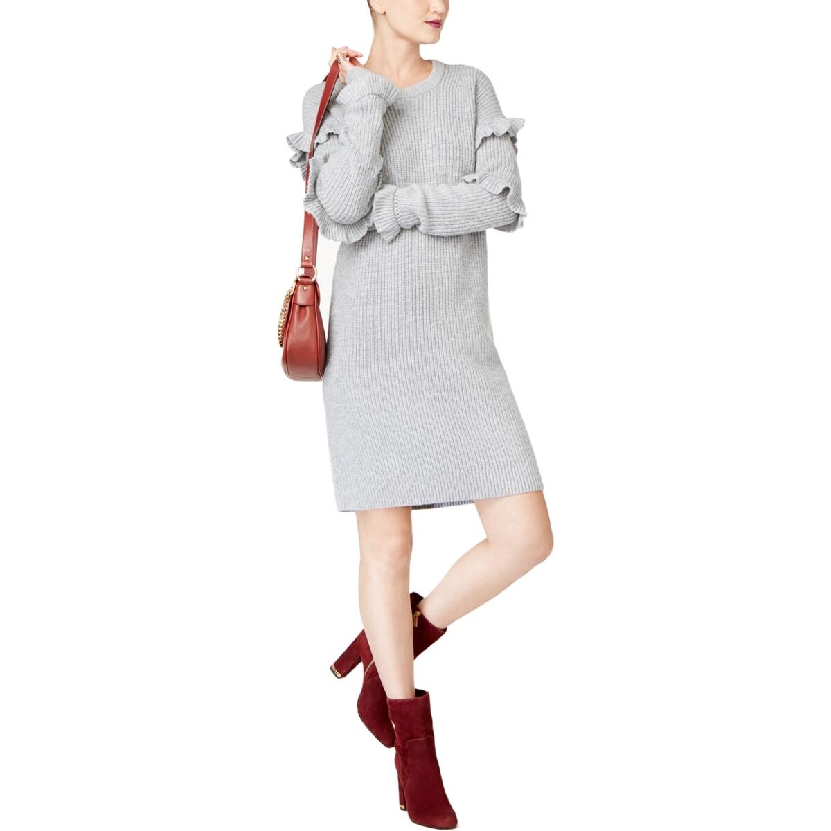 michael kors red sweater dress