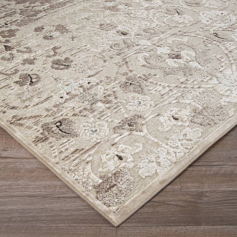 Couristan Cire Aurora Regal Mushroom-Antique Cream Area Rug