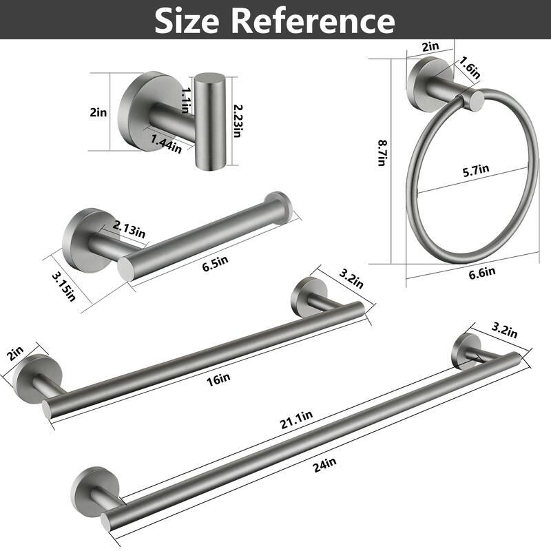Modern Bath Hardware Set Towel Holder Set in Stainless Steel