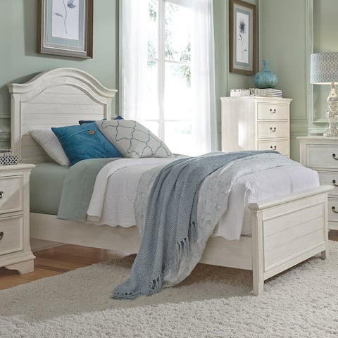 Bayside Antique White Wire Brushed Panel Bed