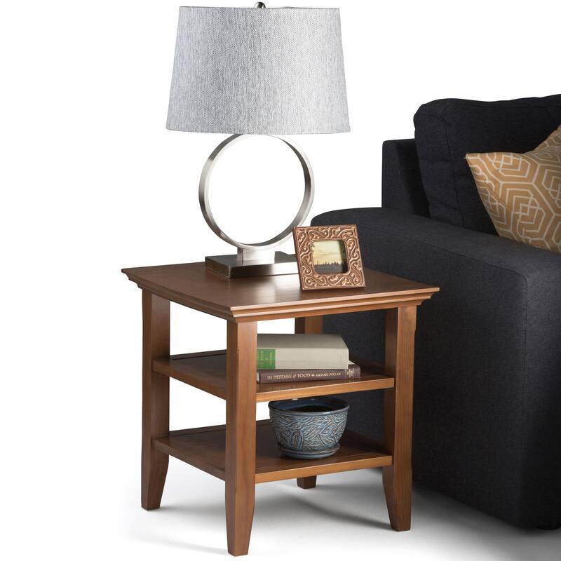 WYNDENHALL Normandy Solid Wood Square Transitional End Table - 19 inch Wide