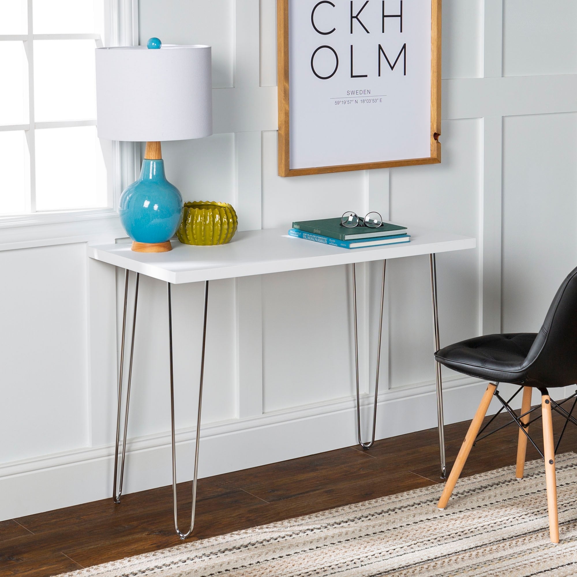 Hairpin writing outlet desk white