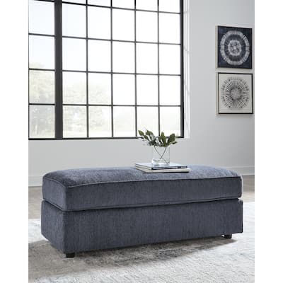 Signature Design by Ashley Albar Place Blue Oversized Accent Ottoman