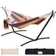 preview thumbnail 60 of 86, Double Cotton Hammock with Space Saving Steel Stand Multi