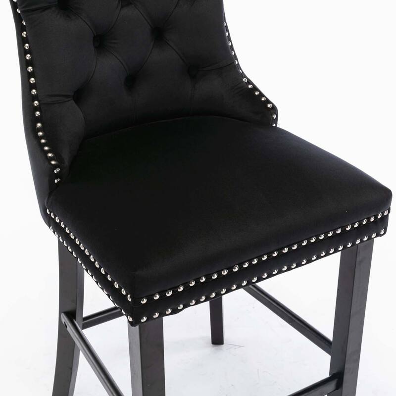 Contemporary Velvet Upholstered Barstools