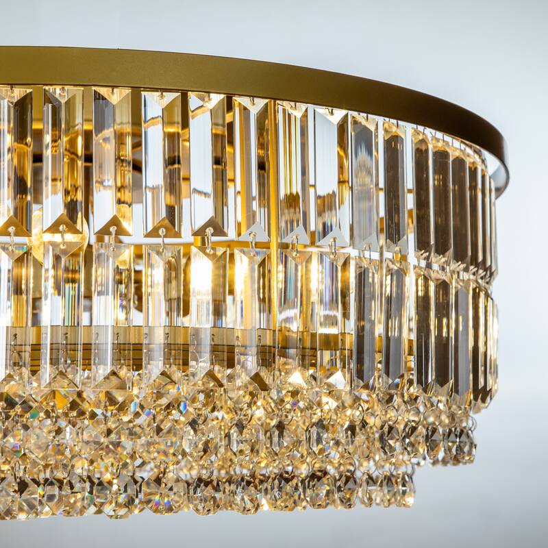 Modern Glam Tier Crystal Flush Mount Ceiling Light