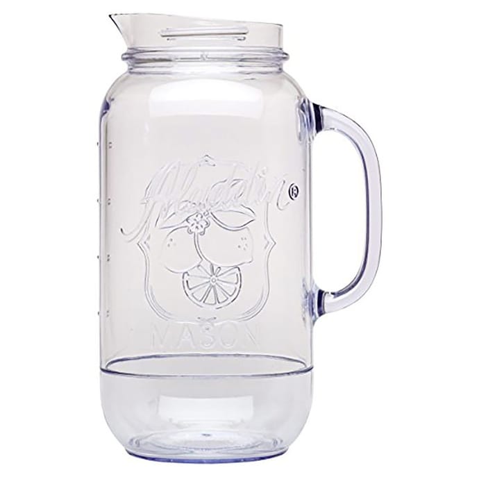 Aladdin Classic Plastic Mason Jar Pitcher, Clear, 2.5 Quarts - Bed