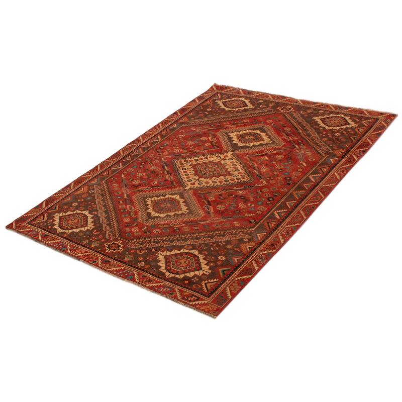 ECARPETGALLERY Hand-knotted Melis Red Wool Rug - 5'6 x 8'4