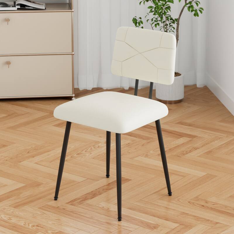 VECELO PU Leather Dining Chairs 2/4-Pack X-Back Side Chairs with Gold/Black Legs for Living room Bedroom Study Kitchen