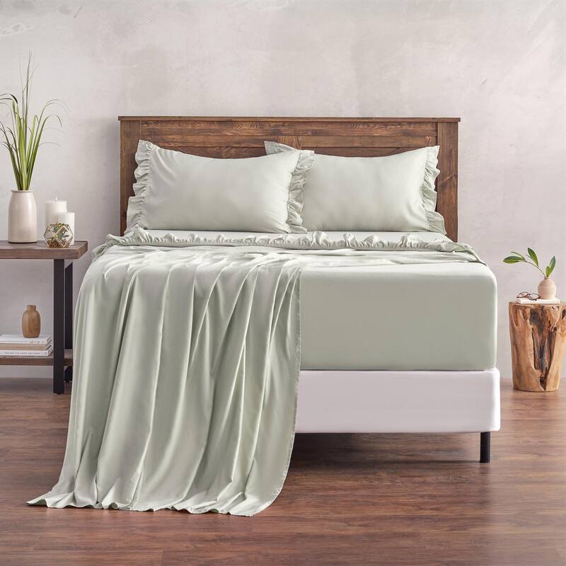 Chanasya Ruffle Soft Chic Microfiber Sheet Set