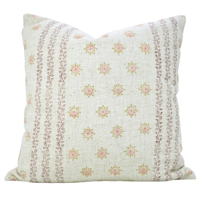 Fabdivine Peach 14x20 Inch Floral Cushion Cover for Summer Bedroom Rectangle Throw Fall Décor Viscose Linen Lounge, Happy Bloom